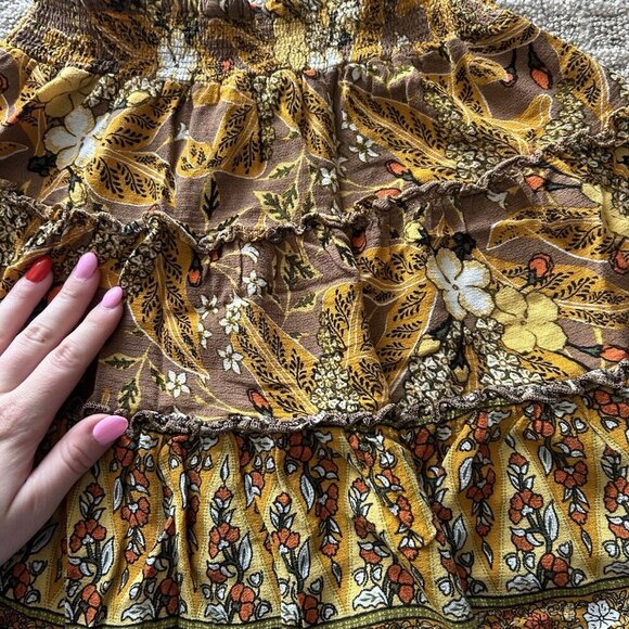 Rachel Zoe Ruffle Tiered Mini Skirt Womens Small S Floral Boho Fairy Peasant - Picture 8 of 8